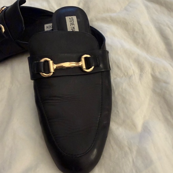 Steve Madden Black Mules with Gold Accent - Picture 3 of 5